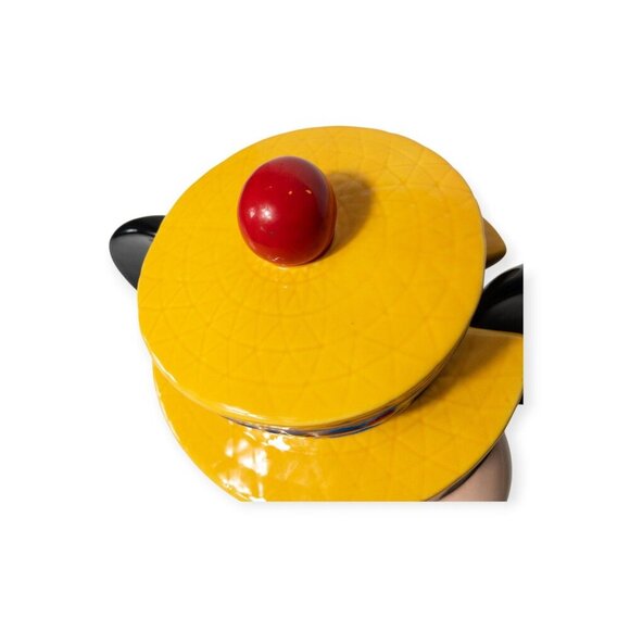 Vintage Disney Mickey Mouse Ceramic Cookie Jar With Hat Lid & Bright Colors - Picture 6 of 13